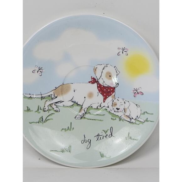 Vintage Dog Tired 6.5" Dogs by Aynsley Pet Collectors Small Display Plate - Picture 2 of 5